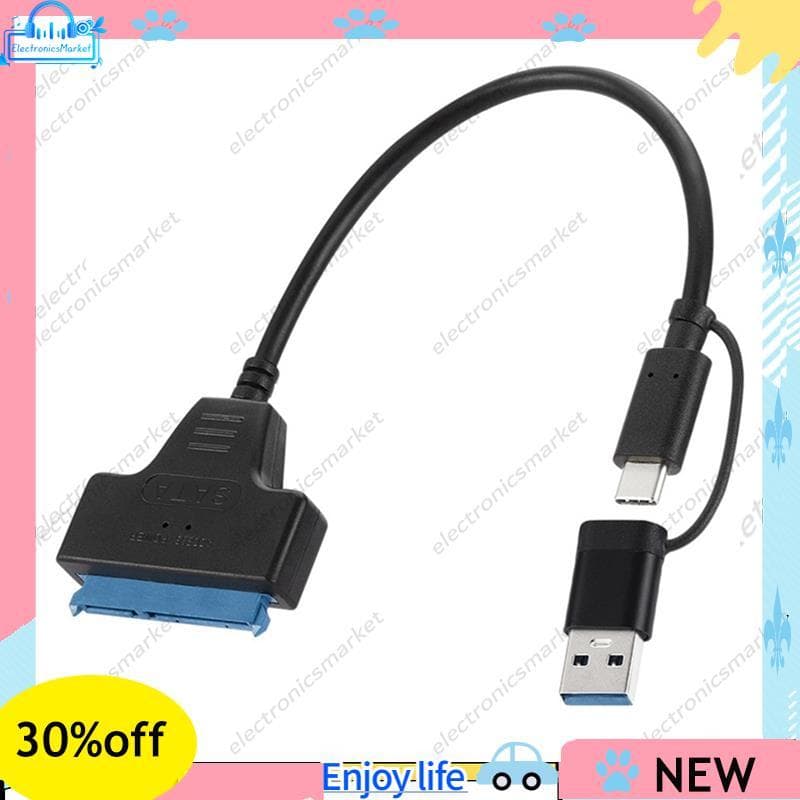 TypeC + USB 3.0 Para Cabo Adaptador De Disco Rígido Conversor De Driver Móvel De 2,5/3,5 Polegadas