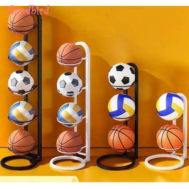 Suporte Vertical para Armazenamento de Bolas de 2/3/4/5 Níveis - Organizador para Rugby, Vôlei, Futebol, Basquete