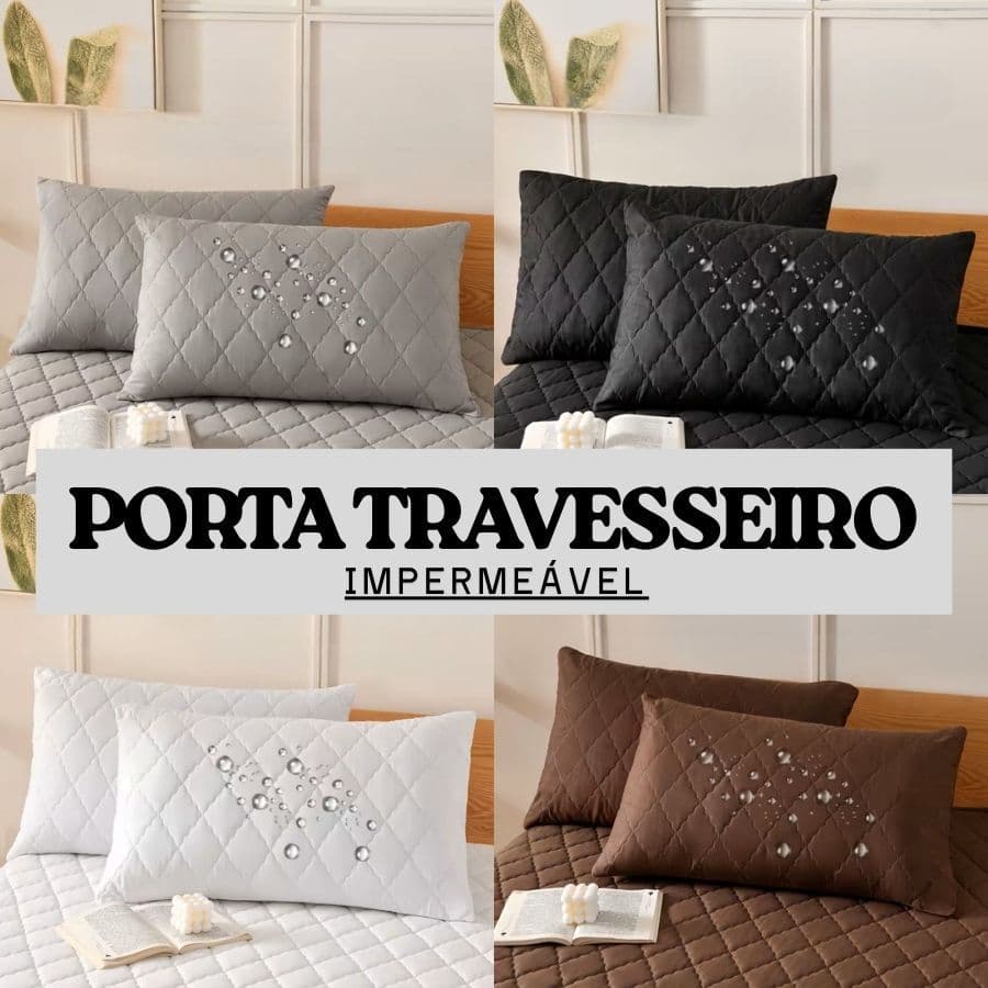 Kit 2 Capas Fronhas De Travesseiro Impermeável Mateladas Com Zíper Premium