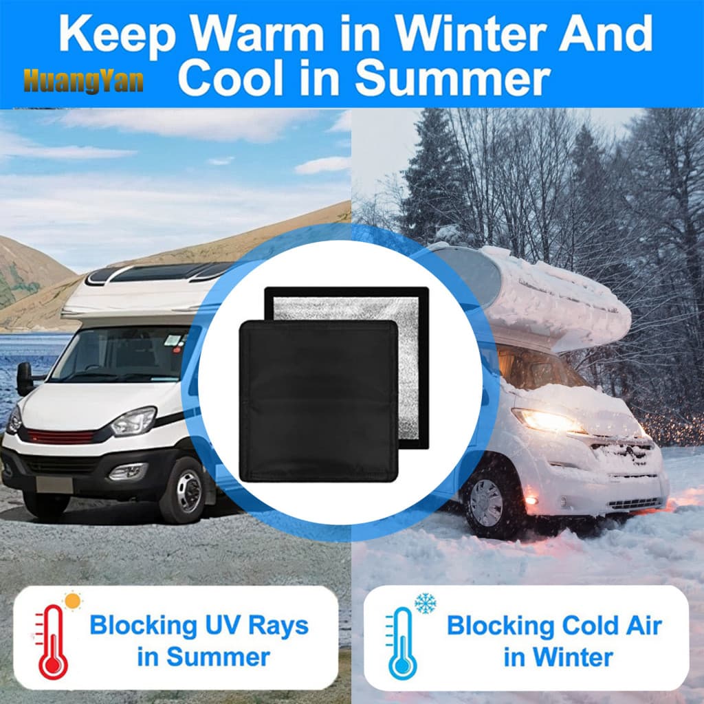 Rv Skylight Blackout Shade Vent Cover 2pcs Sun Reflective Heat Insulation Window Foldable Roof Ventilation Shield Univer