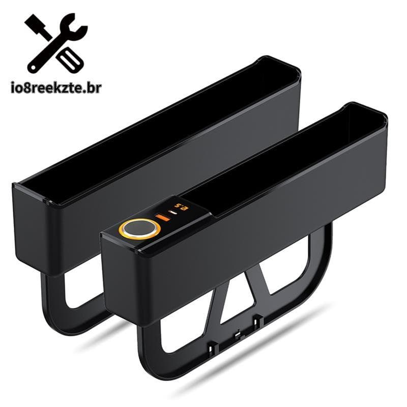 Organizador De Enchimento De Assento De Carro Com Base Removível E Portas De Carregamento Múltiplo , Pacote Duplo