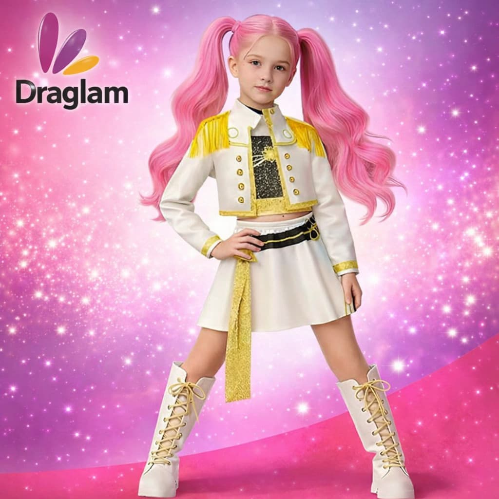 Fantasia Infantil Mira Costume Kpop Demon Hunter Cosplay Menina