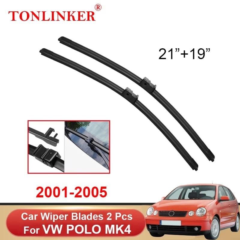 TONLINKER Lâminas De Limpador Para Volkswagen VW POLO MK4 9N 2001-2005 2006-2009 Acessórios Do Carro Escovas De Lâmina D