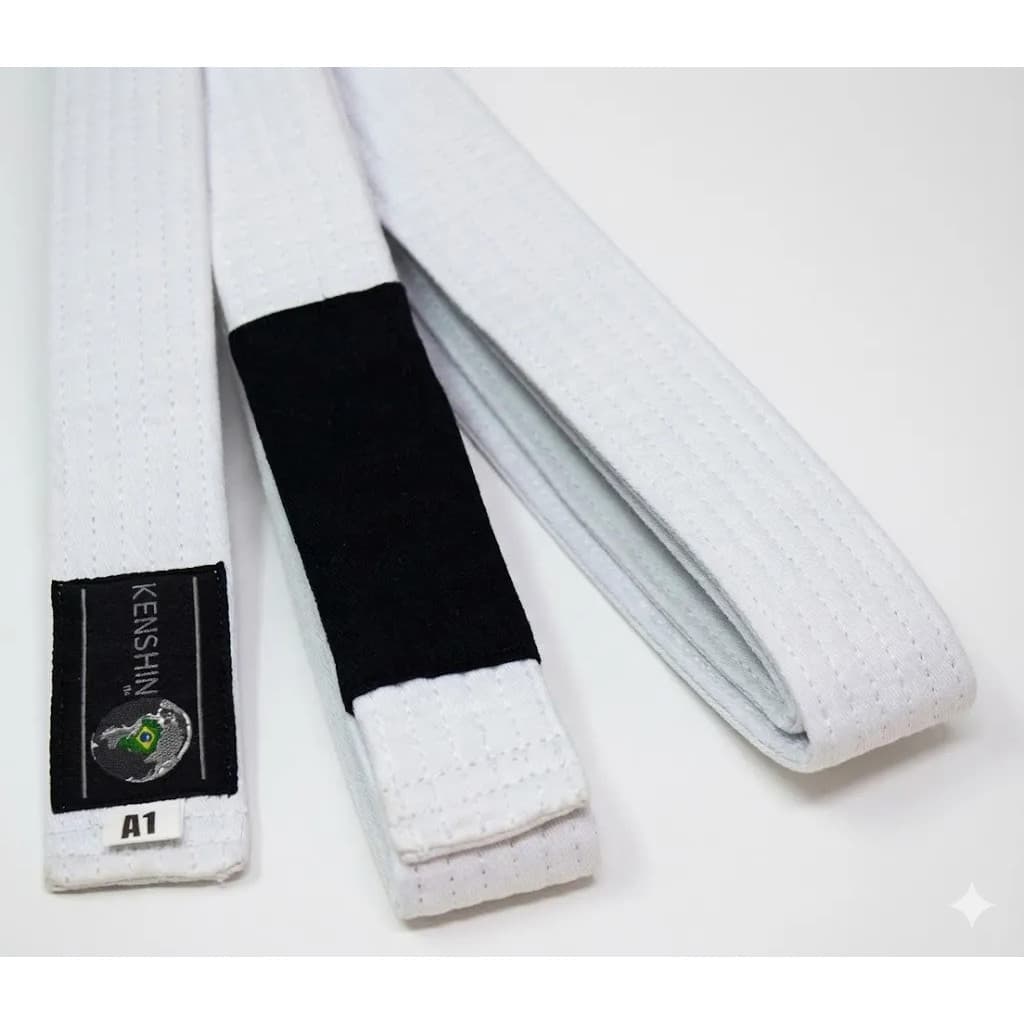 Faixa Kenshin Jiu Jitsu Resistente com Visual Profissional e Tarja de Graduação