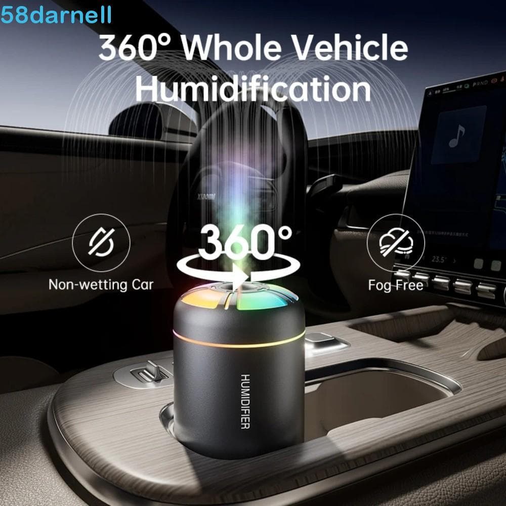 Umidificador De Ar DARNELL , Mini Difusor De Aroma Para Carro LED Mist Maker , Purificador USB 180ML De Operação Silenci