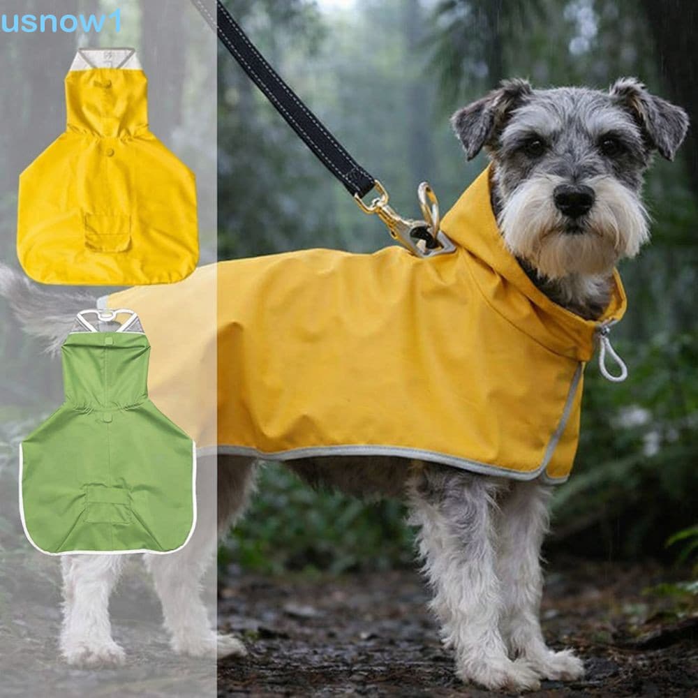 Capa De Chuva Com Capuz Para Cachorro USNOW , Impermeável Resistente À Sujeira Furo Trela , Animais De Estimação Em Teci