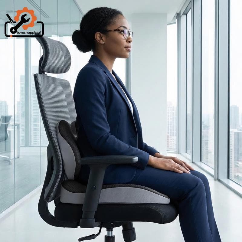 [LOV] Almofada De Espuma Viscoelástica Para Cóccix , Suporte Antiderrapante Próstata Ciática , Adequada Viagens De Escri