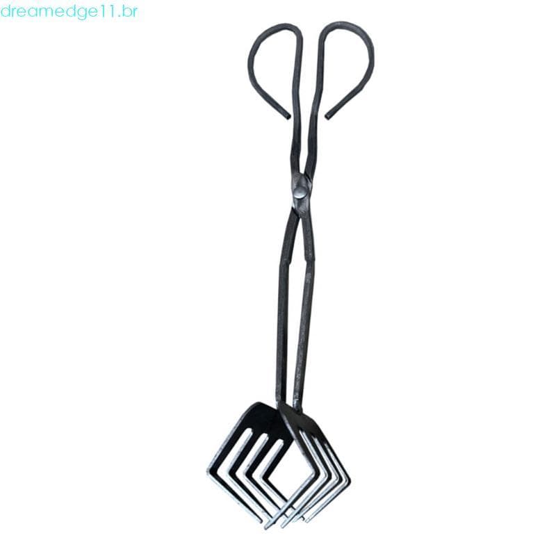 dreamedge11 Para Lenha Ferro, Braçadeira Longa Metal Fogueira Design Dente Manuseio C