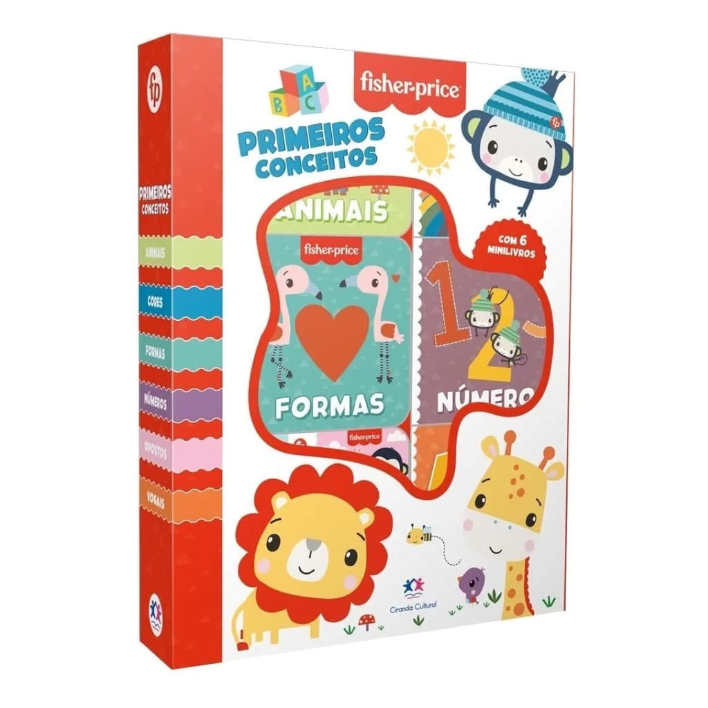 Box com 6 Minilivros Fisher-Price - Primeiros conceitos