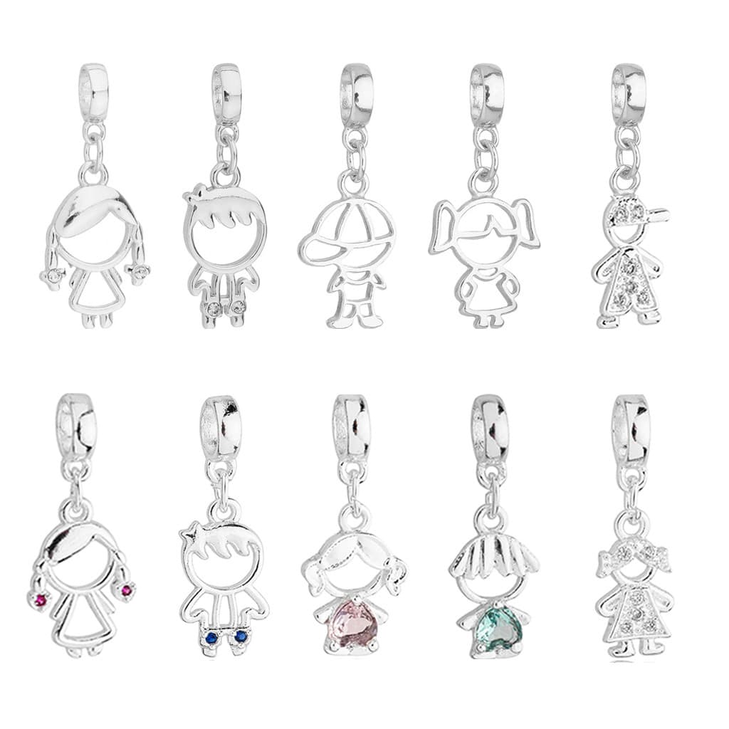 Berloques Filho Filha Menino Menina Banhado a Prata 925