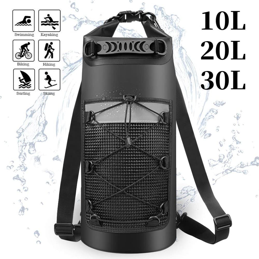 10L/20L/30L Bolsa de montanhismo à prova d'água de grande capacidade com separação de seco e molhado caminhada