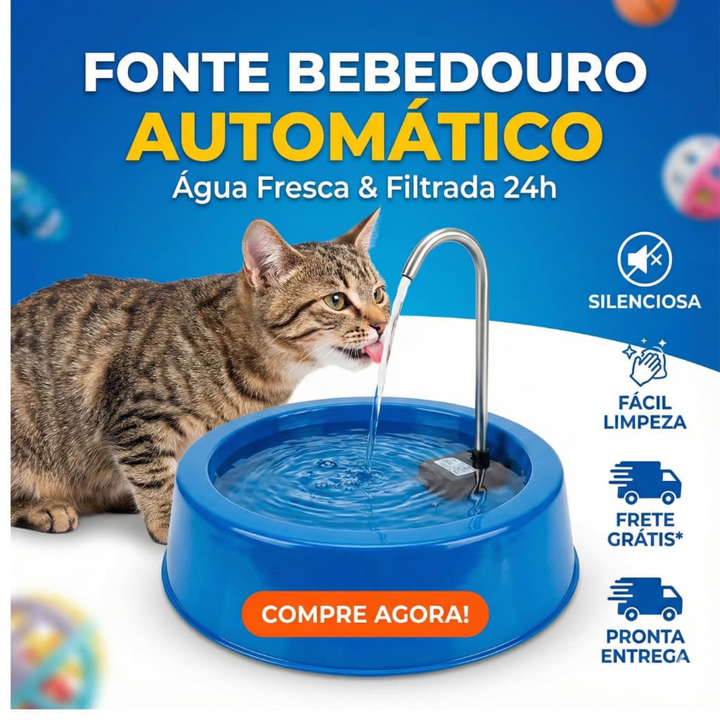 Bebedouro Fonte Automático para Pets - Prático e Bivolt 1,2 litros