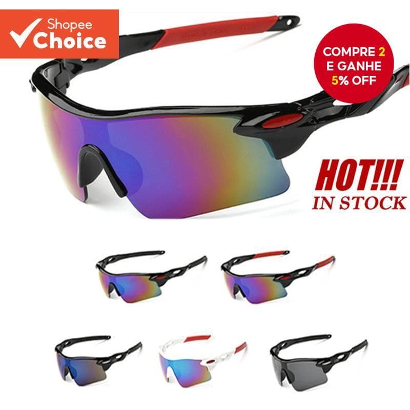 Óculos De Sol Unissex À Prova De Vento Para Ciclismo – Proteção UV Grandes De Meia Armação Esportes/Condução