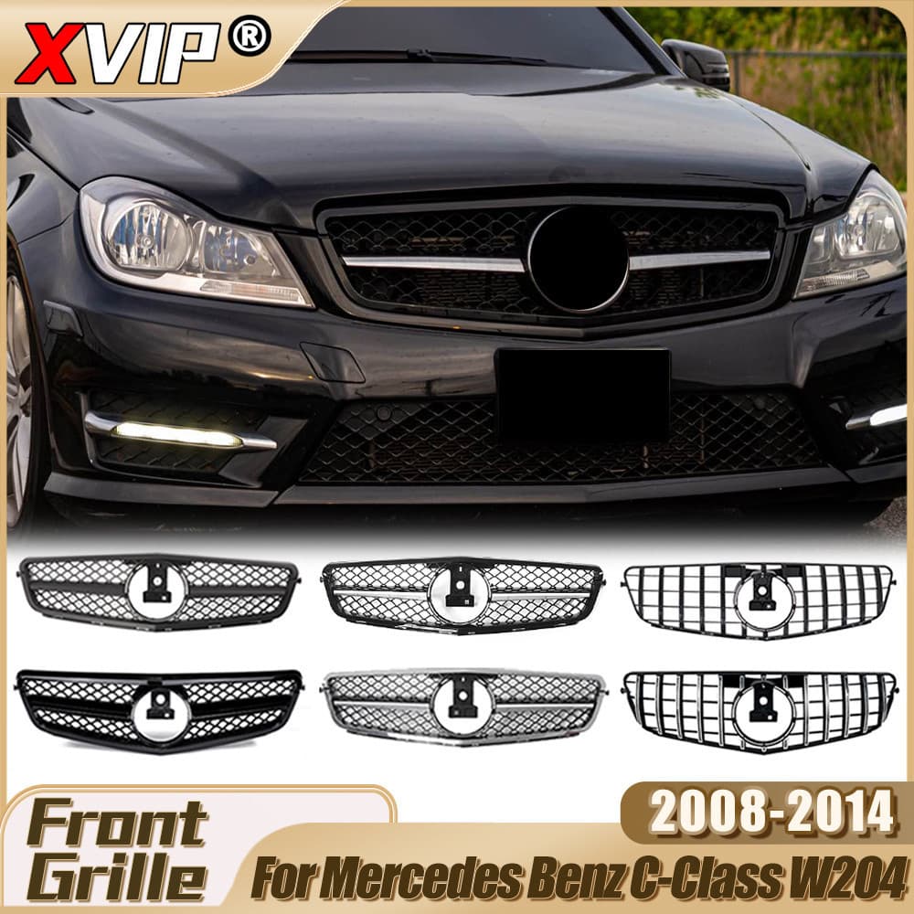 XVIP Combinação Perfeita Cromo Prata Diamantes Estilo Grade De Para-Choque Dianteiro Mercedes Benz Classe C W204 C200 C2