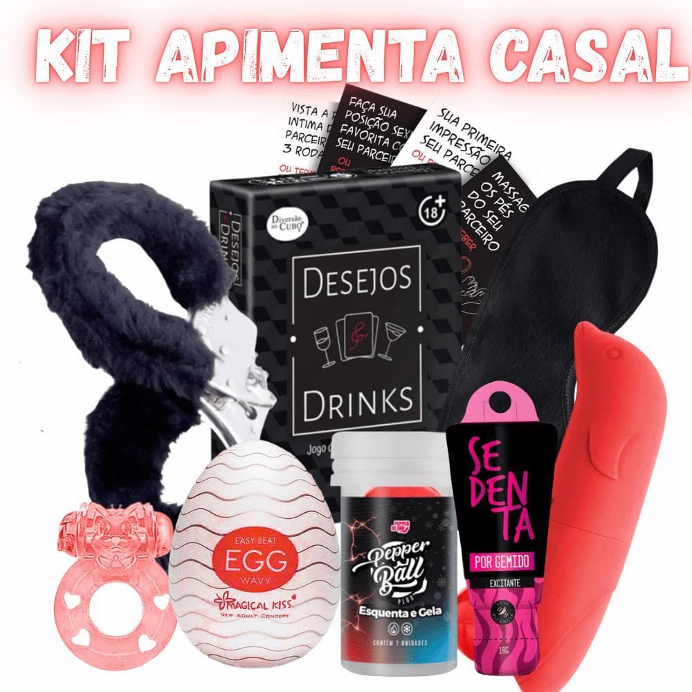 Kit Para Casal 8 Itens Sensuais Apimente a Relação + Jogo de Cartas Erótico a Dois