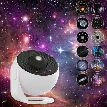 Projetor Galáxia Luminária Led Estrelas Terra Lua Nebulosa Giratório 360° Teto Parede Noturna