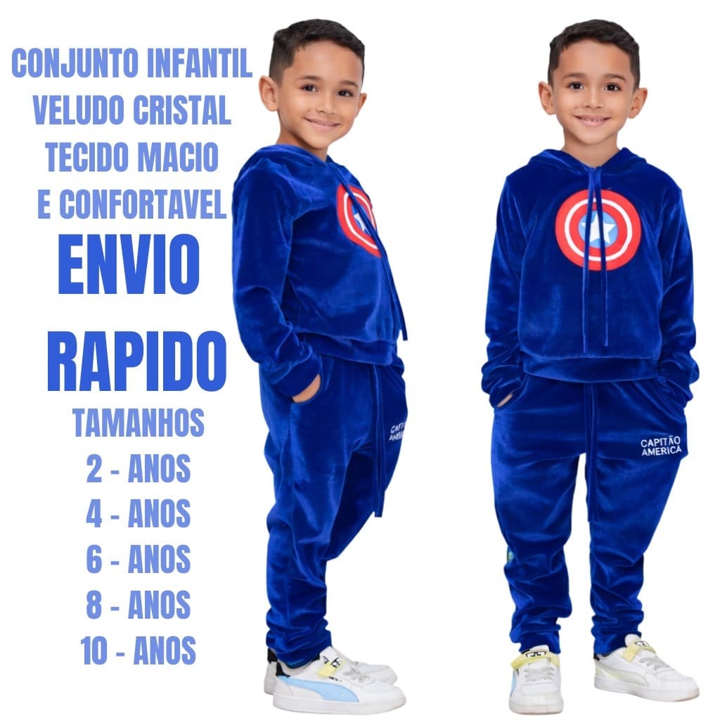 conjunto infantil veludo menino( de frio inverno)