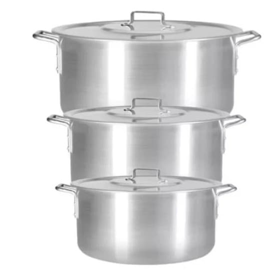 Kit Panelas de Alumínio para Feijoada Jogo de Panela 3 peças