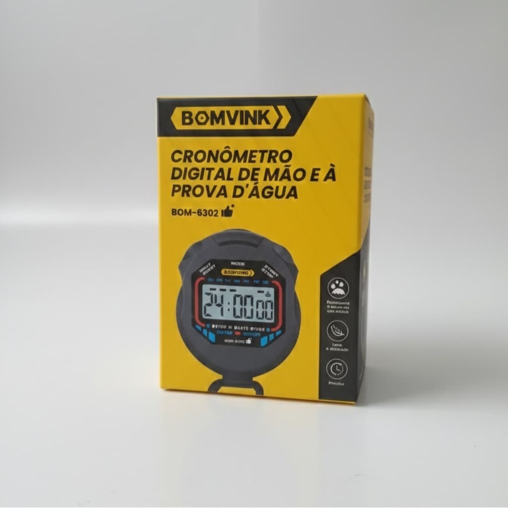 Cronômetro Digital de Mão Alarme Relógio Profissional Timer