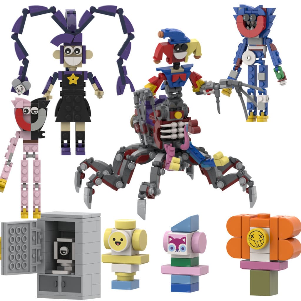 Conjunto de Blocos de Construção Poppy Playtime com 8 Peças, Blocos Educativos Poppy, Presente para Crianças