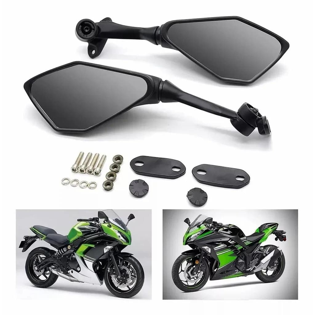 Espelhos Retrovisores Dobráveis Para Motocicleta , Visão Traseira Bicicleta Esportiva Kawasaki Ninja 300 400 250sl ZX6R 