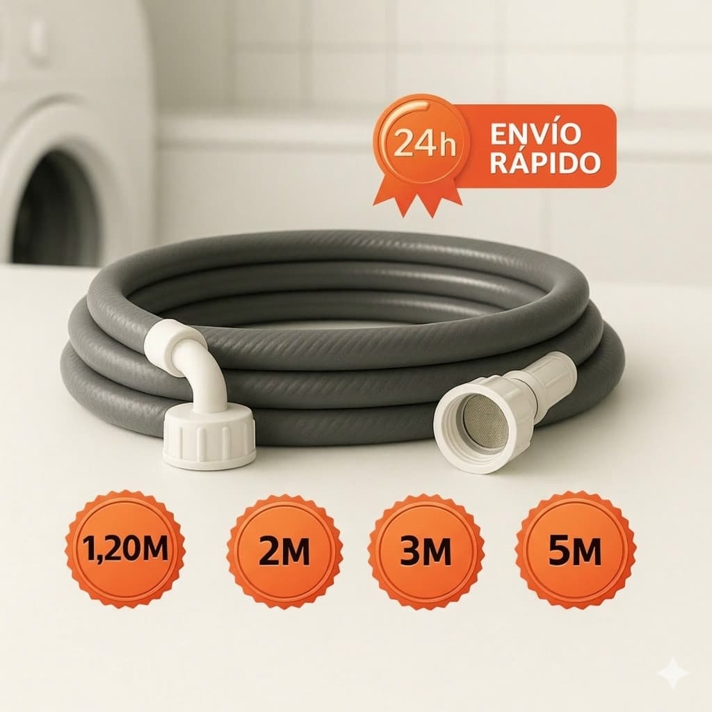 Mangueira Entrada Máquina de Lavar Água 1,20m 2m 3m 5m Lavadora Universal Reforçada Anti Vazamento