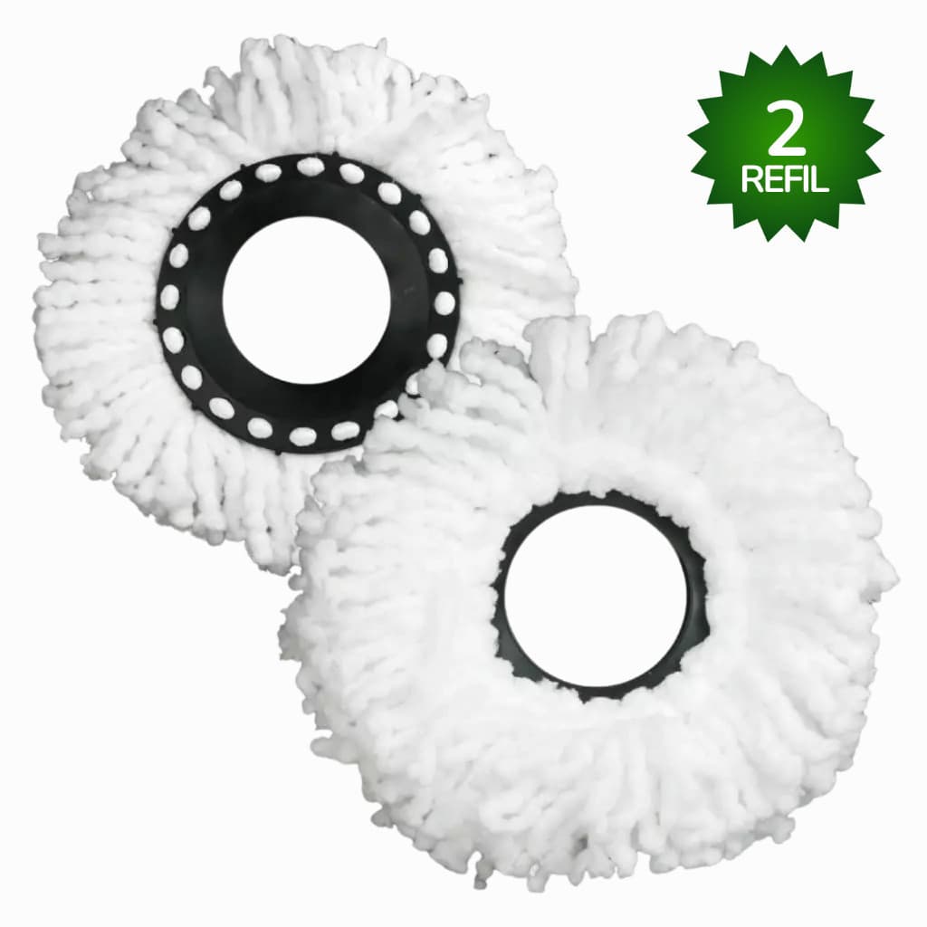 Refil Mop Giratório Esfregão Kit Com 2 Unidades Diâmetro 13,5cm