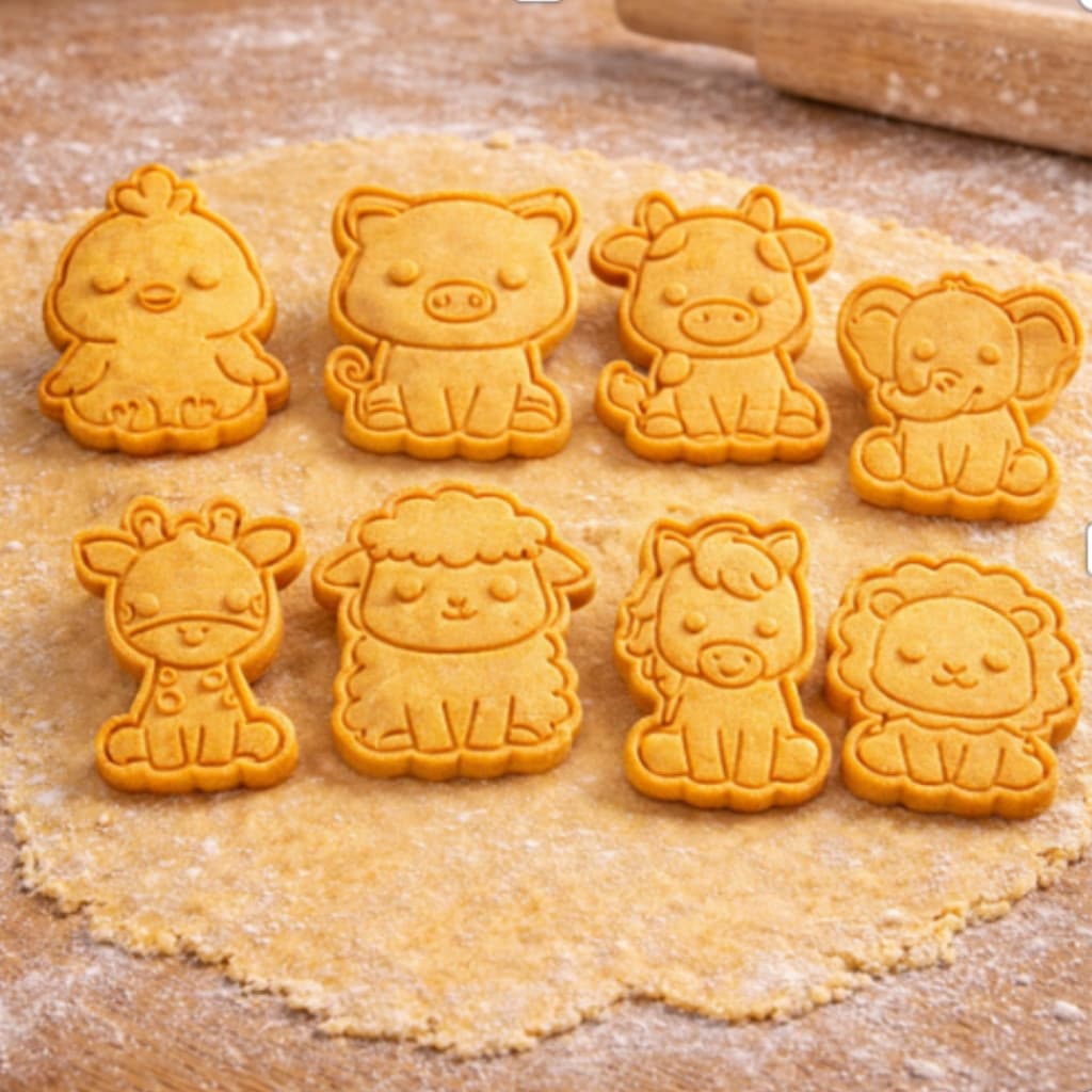 Kit 8 Cortador de Biscoito Infantil Fazendinha de Animais 5cm Cortador Bolacha Amanteigada Massinha