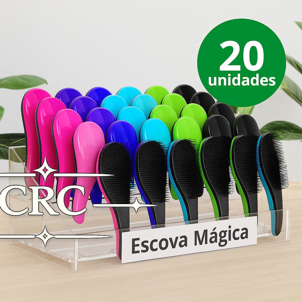 Kit 20 Escovas Mágicas Anti Frizz Desembaraçadora – Cores Sortidas ou Escolha a Cor5M4J
