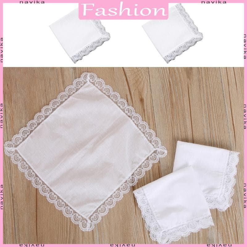 26x27cm Masculino Feminino Lenços Sólido Branco Bolso Renda Guarnição Toalha Pintura Para Woma