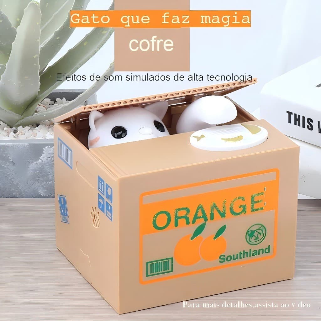 Cofre de Moedas Gatinho Mágico