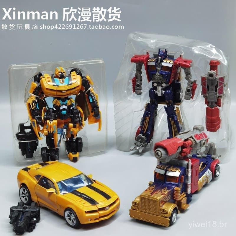 Brinquedo Robô Carro Modelo de Exibição de Transformers Articulados Bumblebee Optimus Prime em Lote Genuíno