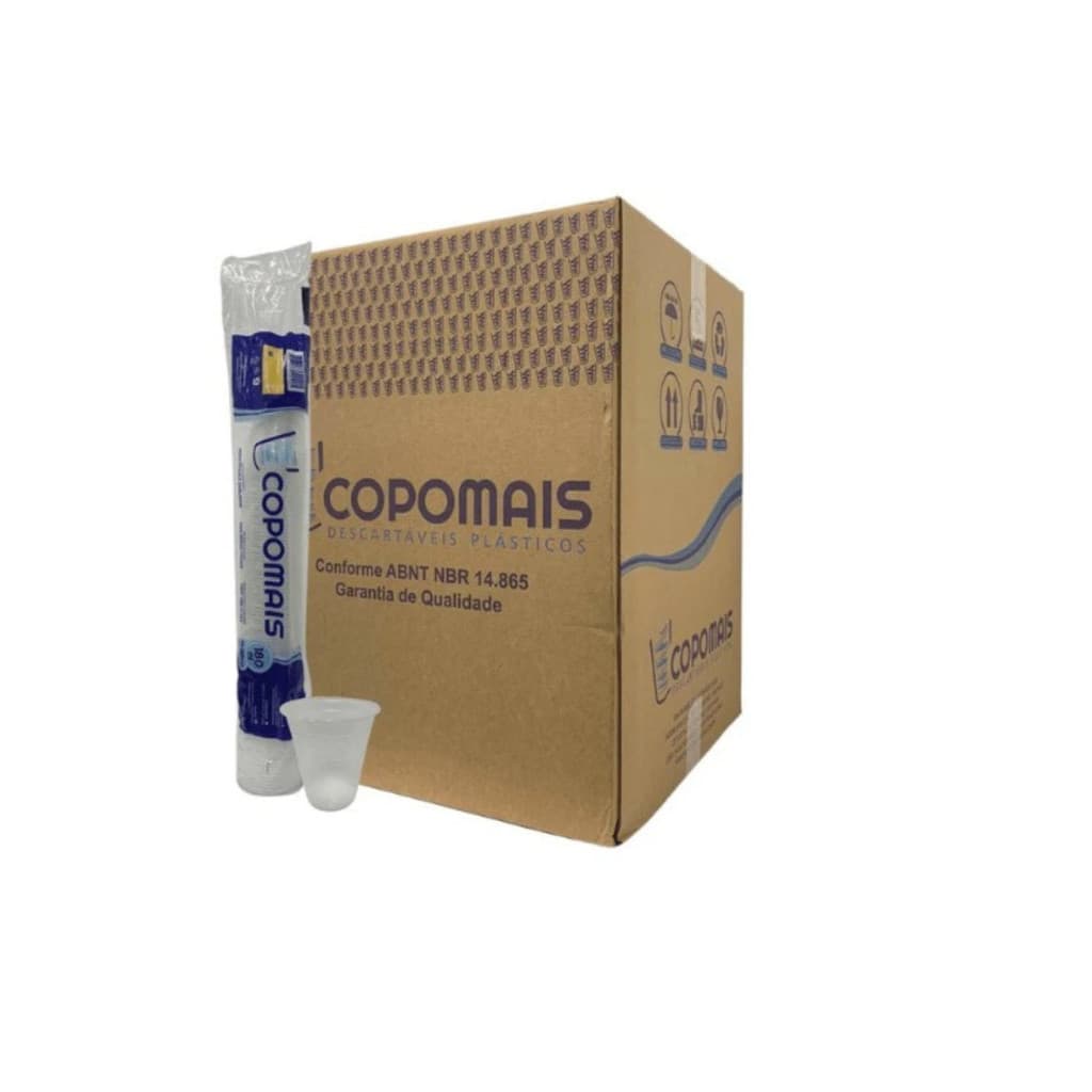Copo Descartável 180ml Biodegradável BRANCO PS Copomais 2.500 unidades