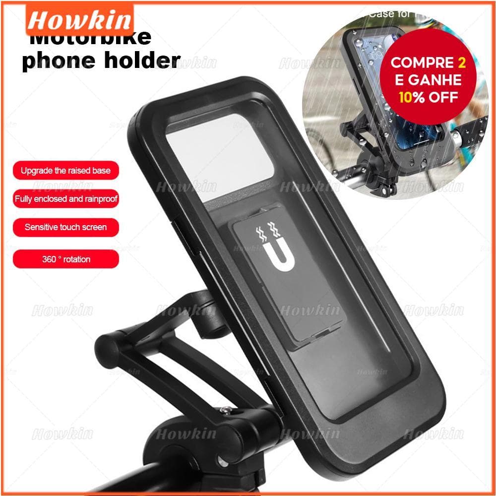  Suporte de celular para bicicleta à prova d'água, ajustável com rotação de 360 graus, universal para motocicleta.