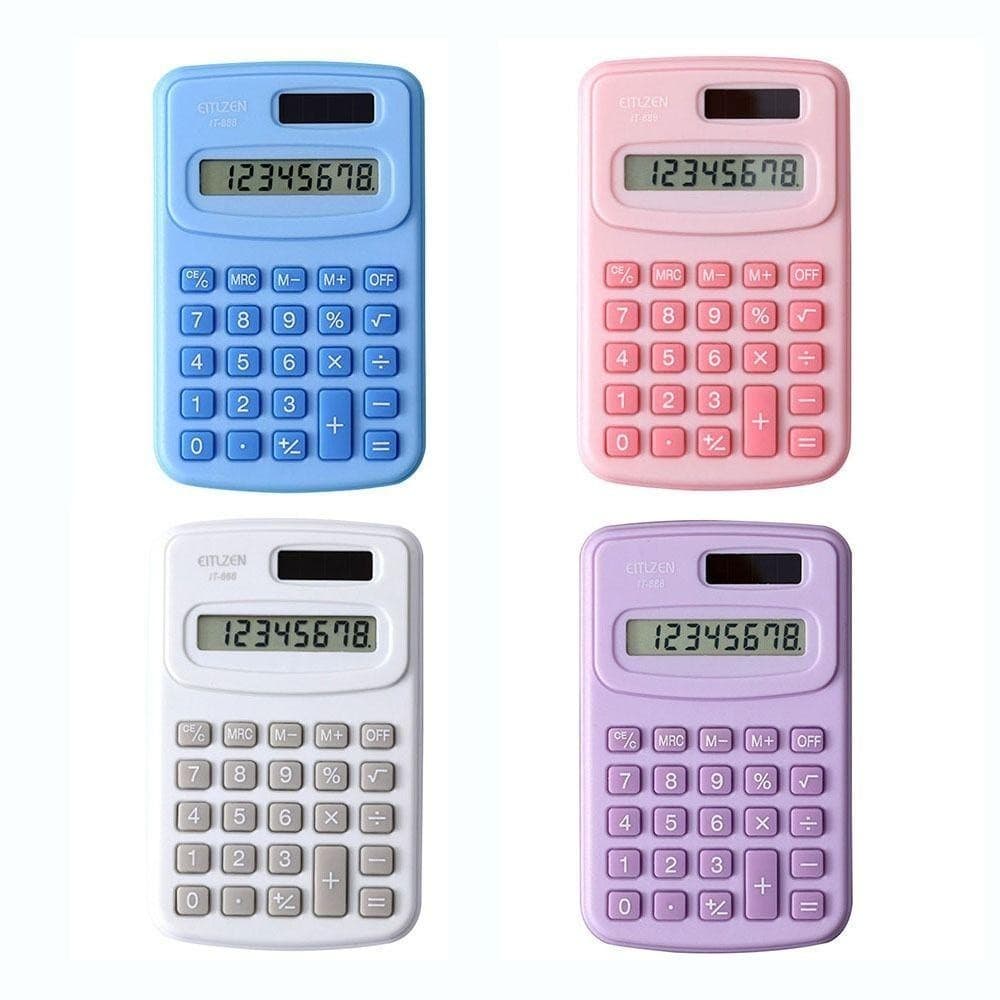 Mini Calculadora Bolso Escolar Matemática De Plástica 8 Dígitos Portátil De Alta Qualidade