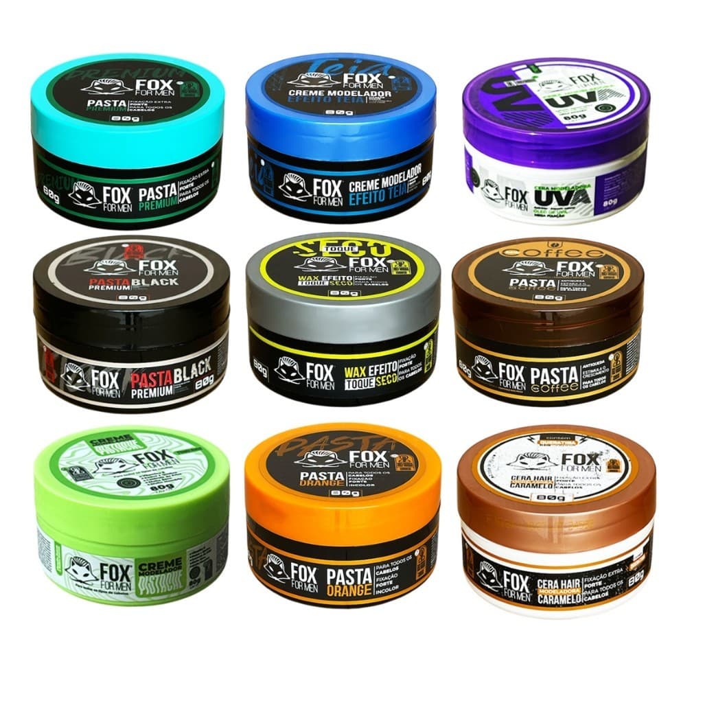 Pasta Modeladora Fox For Men 80g Variadas Todos Os Tipos Os melhores do Mercado Escolha as Suas