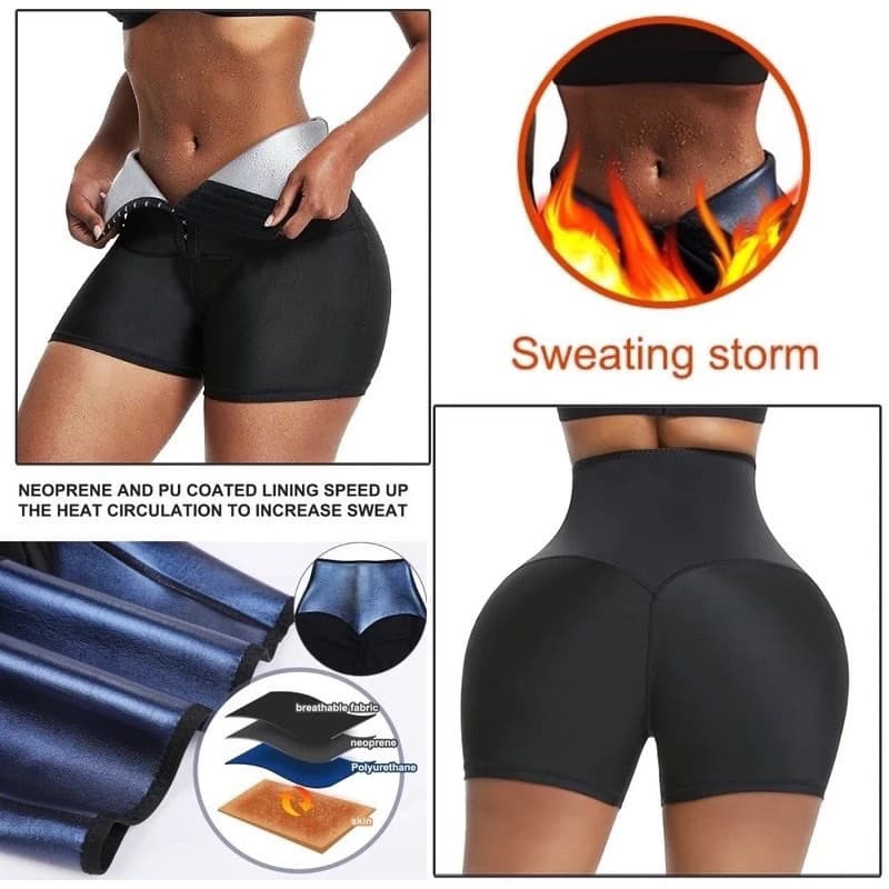 Bermuda Short Modelador Efeito Sauna Queima Gordura Afina Cintura Cinta