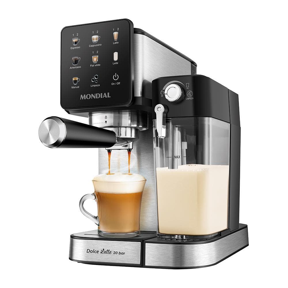 Cafeteira Espresso Automática Dolce Latte 20 bar Mondial Preto/Inox - CCL-01