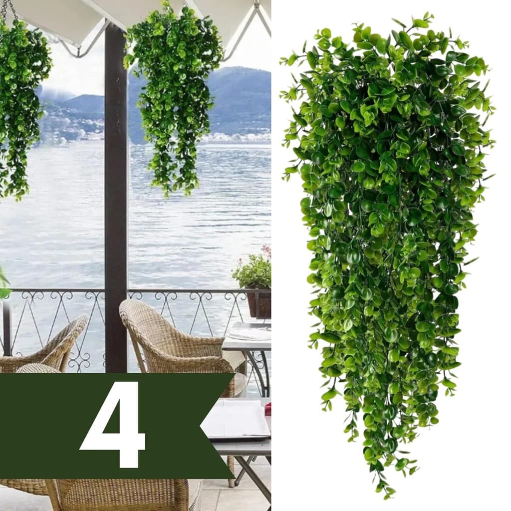 Planta Pendente Eucalipto Samambaia Decoração Jardim Artificial