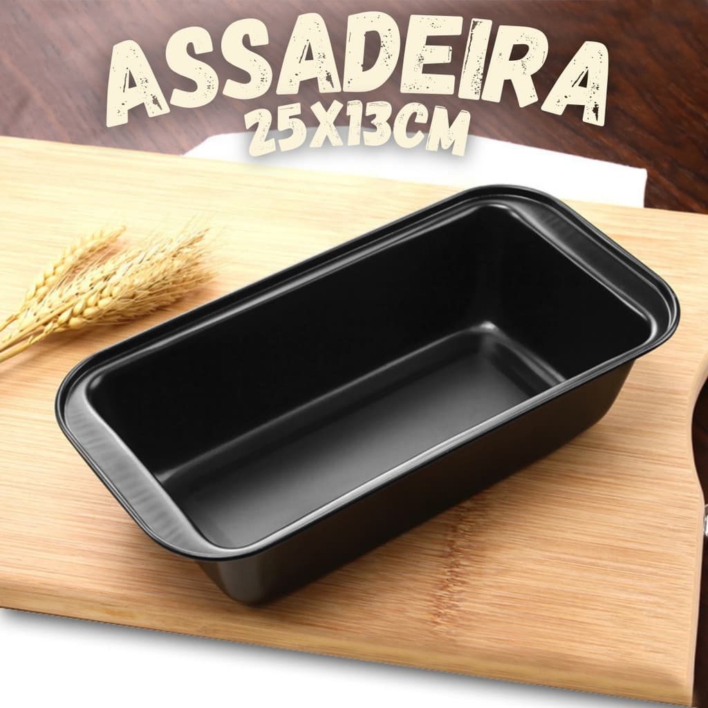 Forma de Pão Antiaderente 25cm Assadeira para Bolo e Pães Alta Qualidade Forno Cozinha Aço Carbono