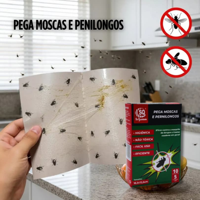 Fita Adesiva Moscas e Mosquitos Uso Residencial Sem Produto Químico