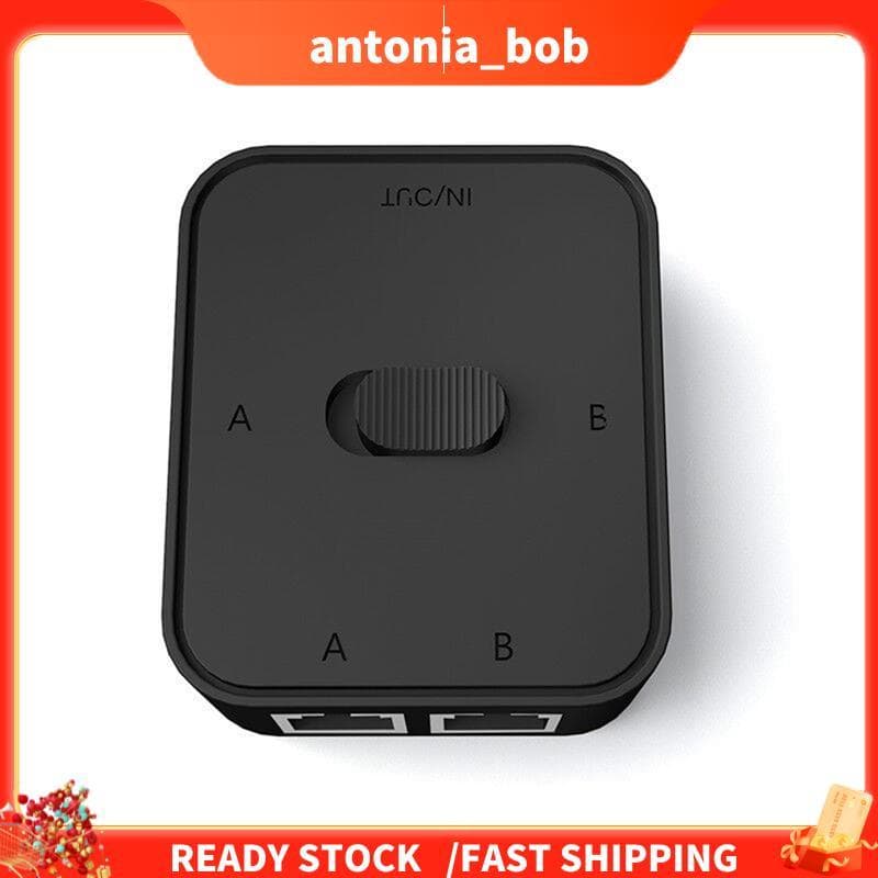 Interruptor De Rede RJ45 LAN CAT6 De 2 Portas 1000Mbps 2 Em 1 Saída/1 2 Saídas Divisor De Switcher Externa Interna