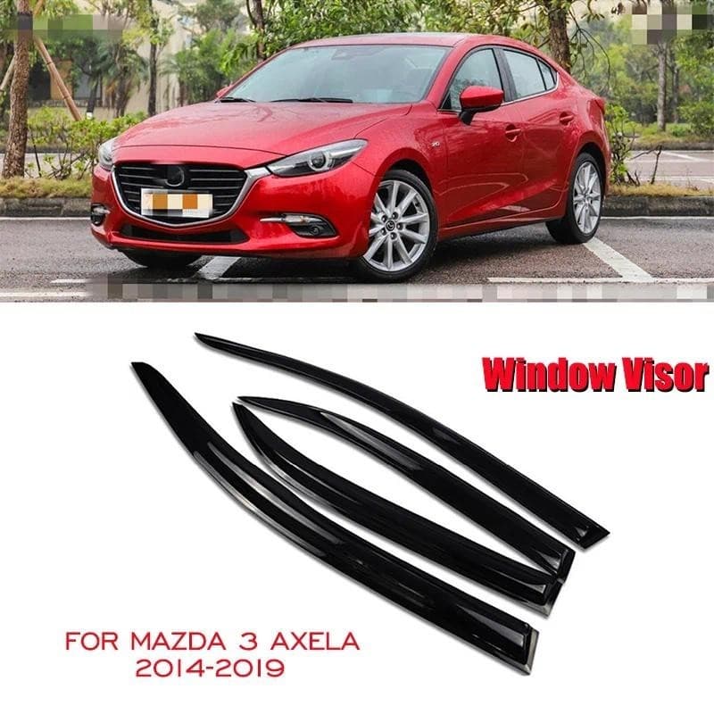 Viseira De Janela Para Mazda 3 AXELA 2014 2015 2016 2017 2018 2019 Toldos Abrigos Laterais Sol Chuva Guardas Defletores 