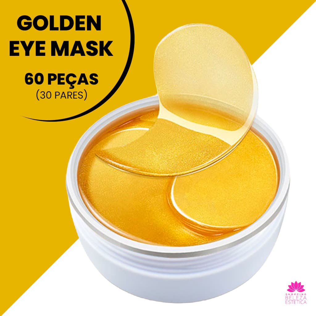 Kit 60 Pares de Máscaras de Olhos de Luxo Douradas 24K - Intensas e Hidratantes