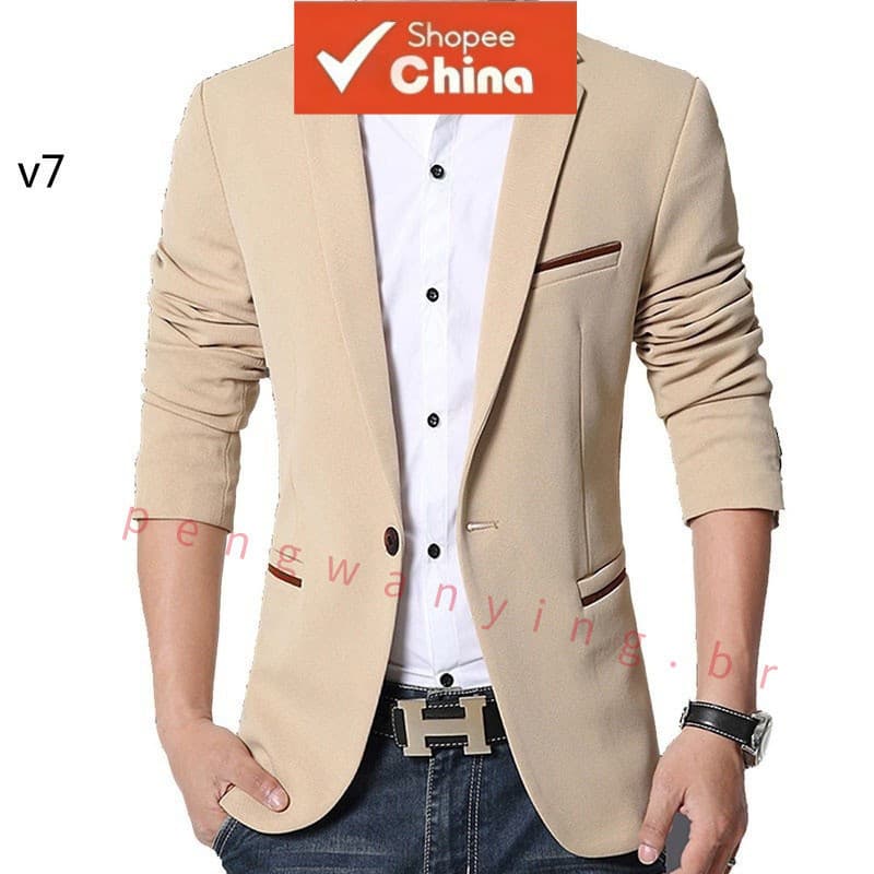 Blazer Slim Fit Masculino Casual Moda Primavera/Outono ACHZ