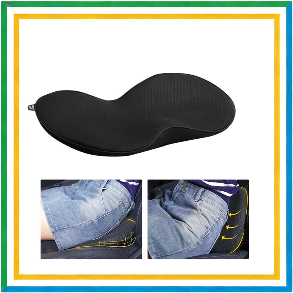Almofada de assento de carro 2 em 1, suporte lombar de espuma viscoelástica, aumento e suporte para quadril