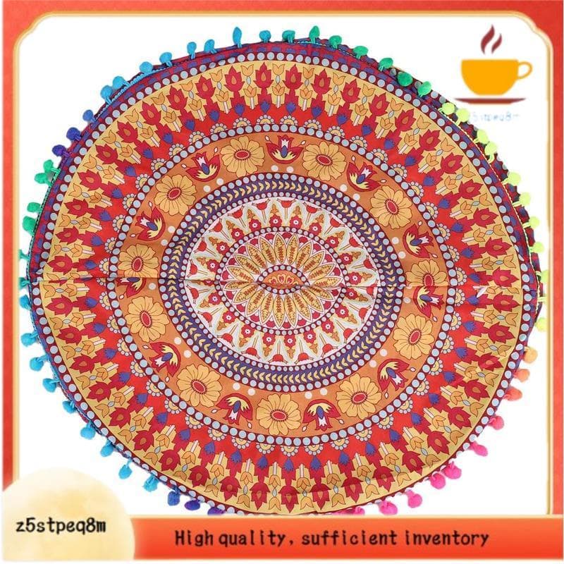 Mandala Indiana Piso Redondo Boêmio Almofadas Capa 13