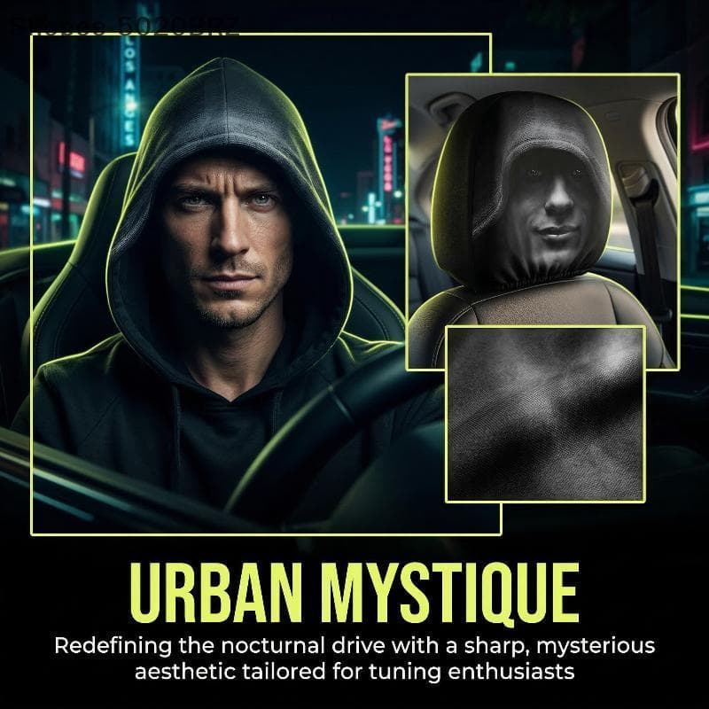 [THEBR] Capas De Encosto De Cabeça De Retrato Escuro Acessórios De Carro De Ajuste Universal Protetor Estético Elegante 