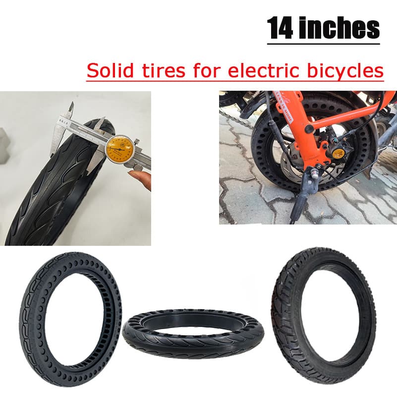 Pneu Sólido De Borracha De Alta Qualidade 14 Polegada 14x2.125 Adequado Para Bicicleta Elétrica Dobrável Acessórios De E