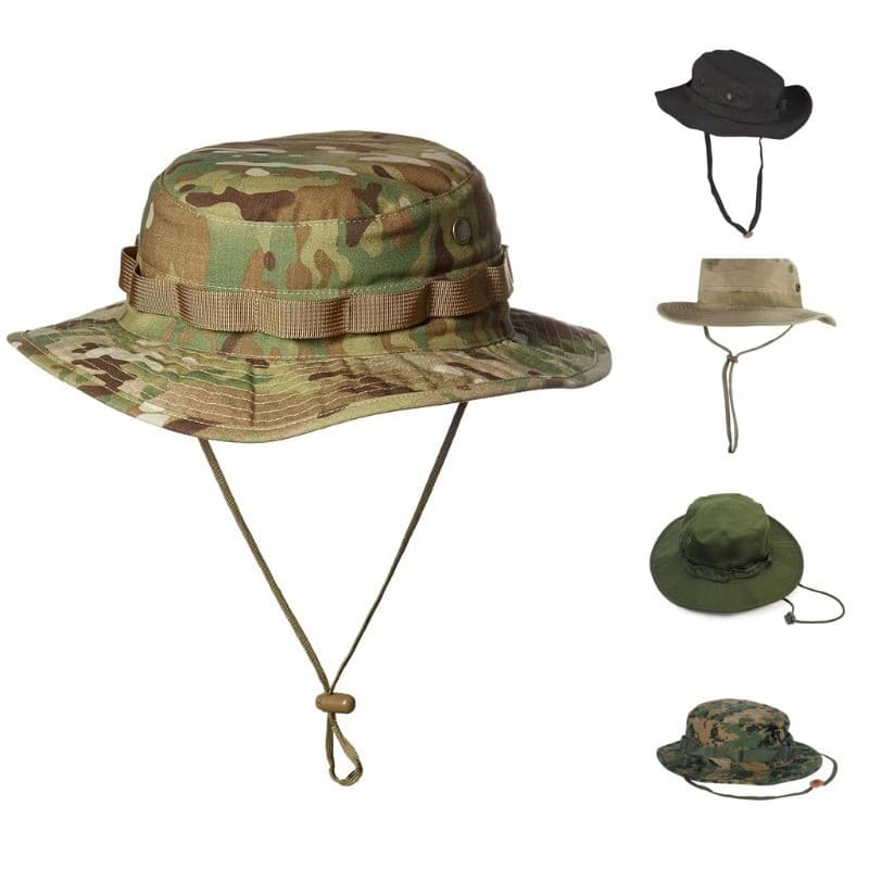 Chapeu Selva - Boonie Hat - Chapeu Militar Camuflagem Caça Caminhadas Ao Ar Livre